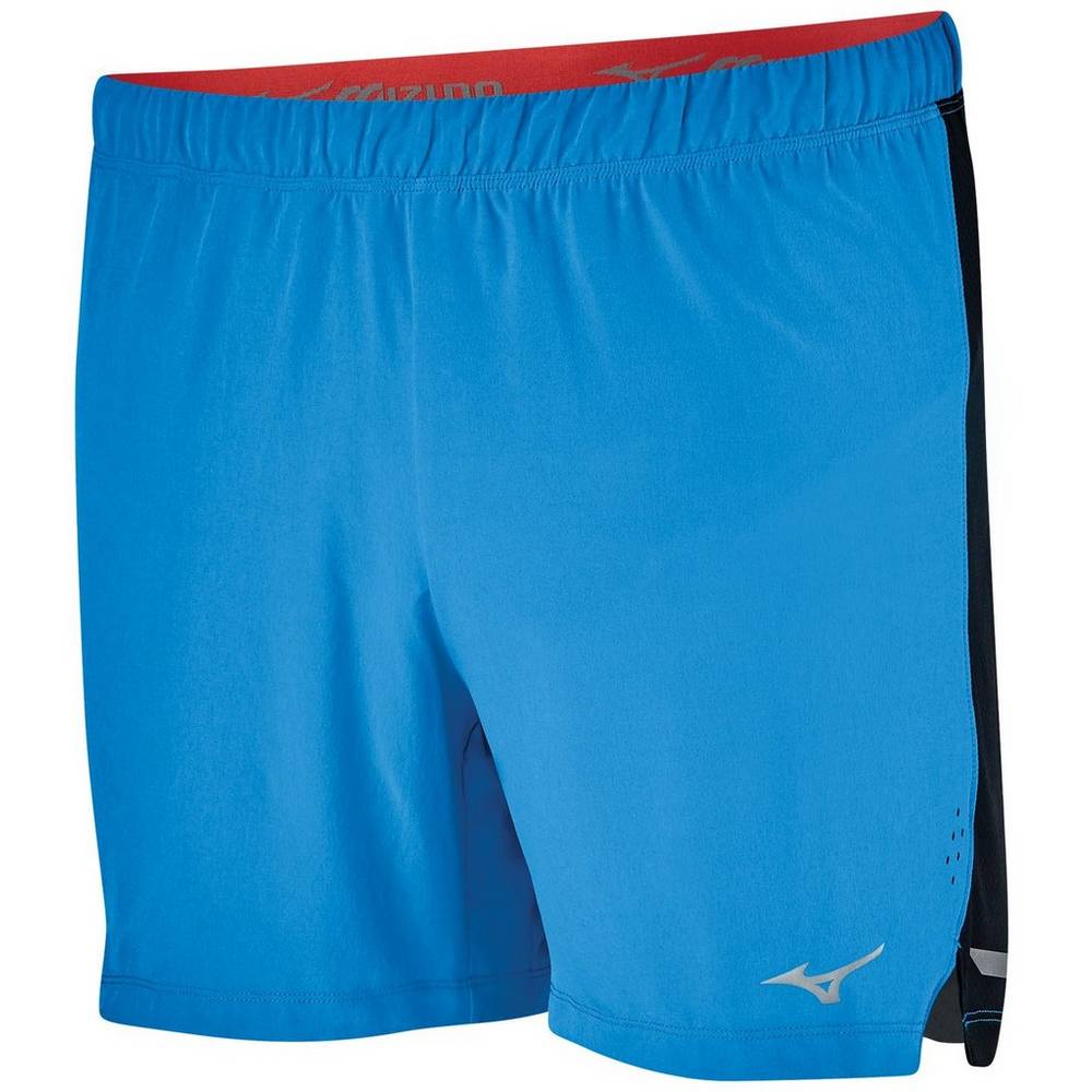 Mens Mizuno Aero 4.5" Running Shorts Blue/Black Philippines (CIGHBM524)